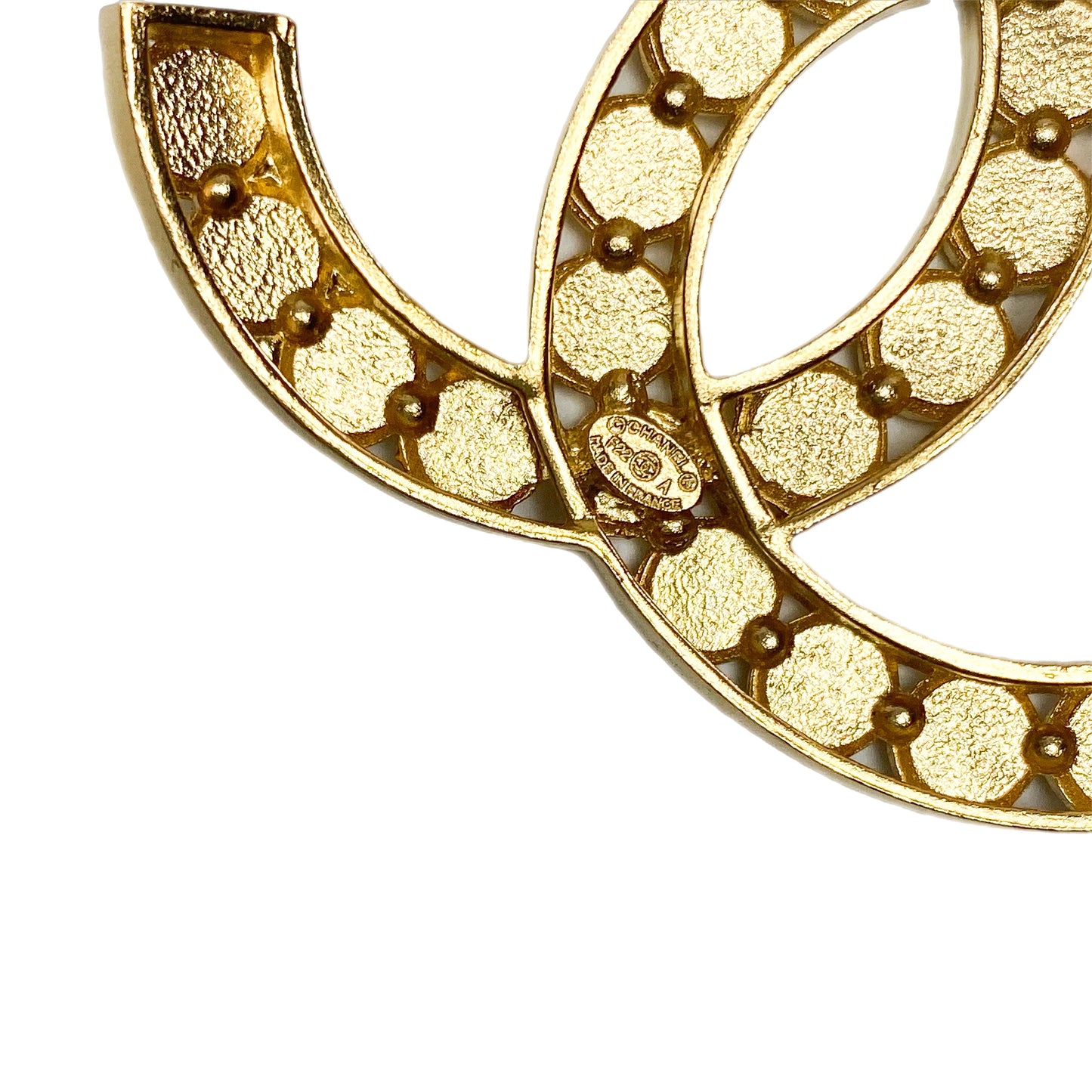 Chanel Gold Crystals Coco Pearls CC Brooch