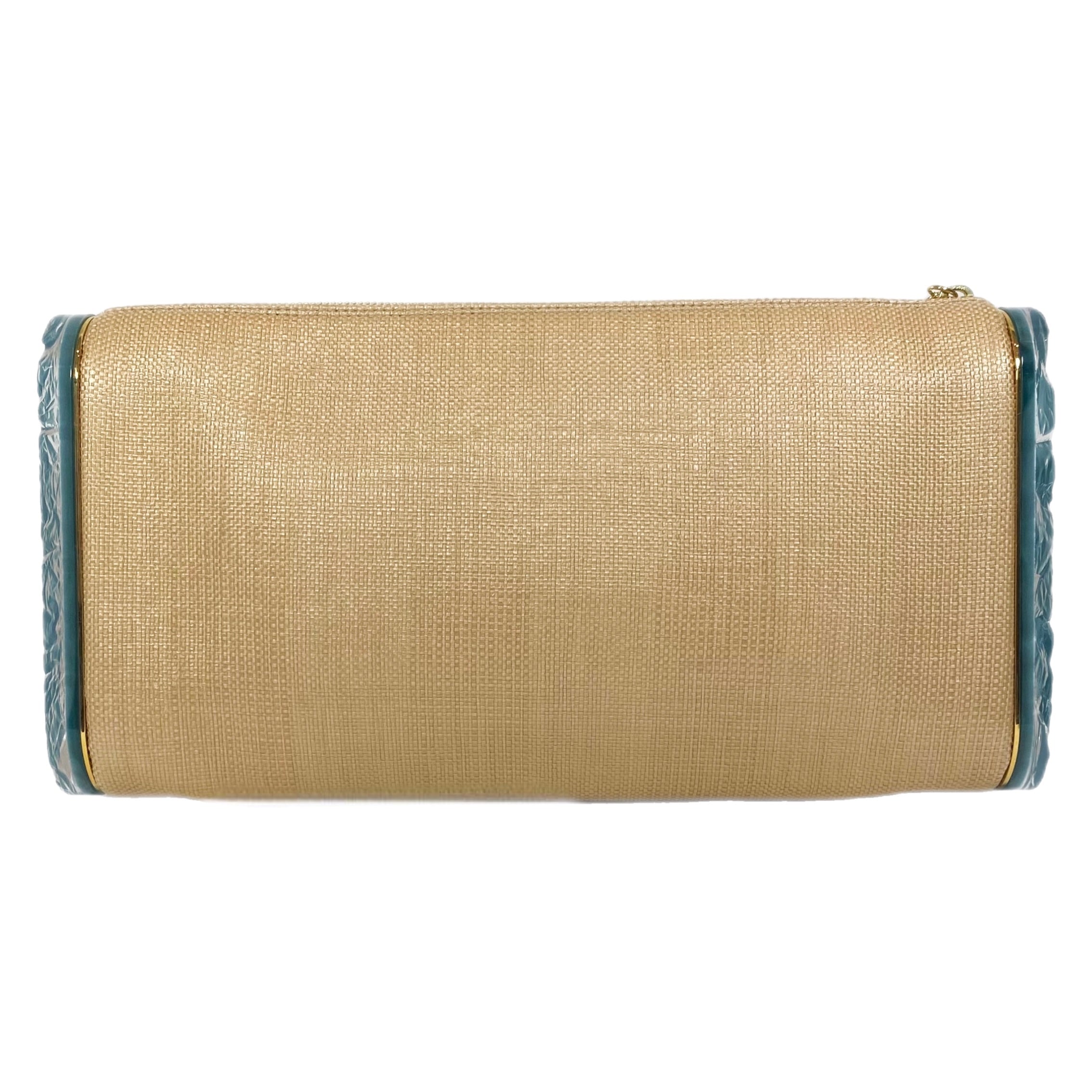 Edie Parker Jumbo Lara Pineapple Acrylic Raffia Clutch