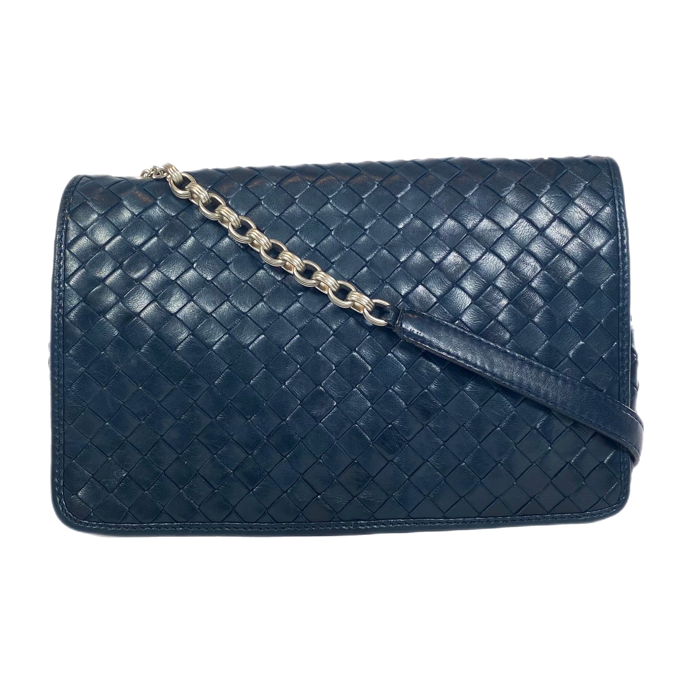 Bottega Veneta Navy Flap Bag