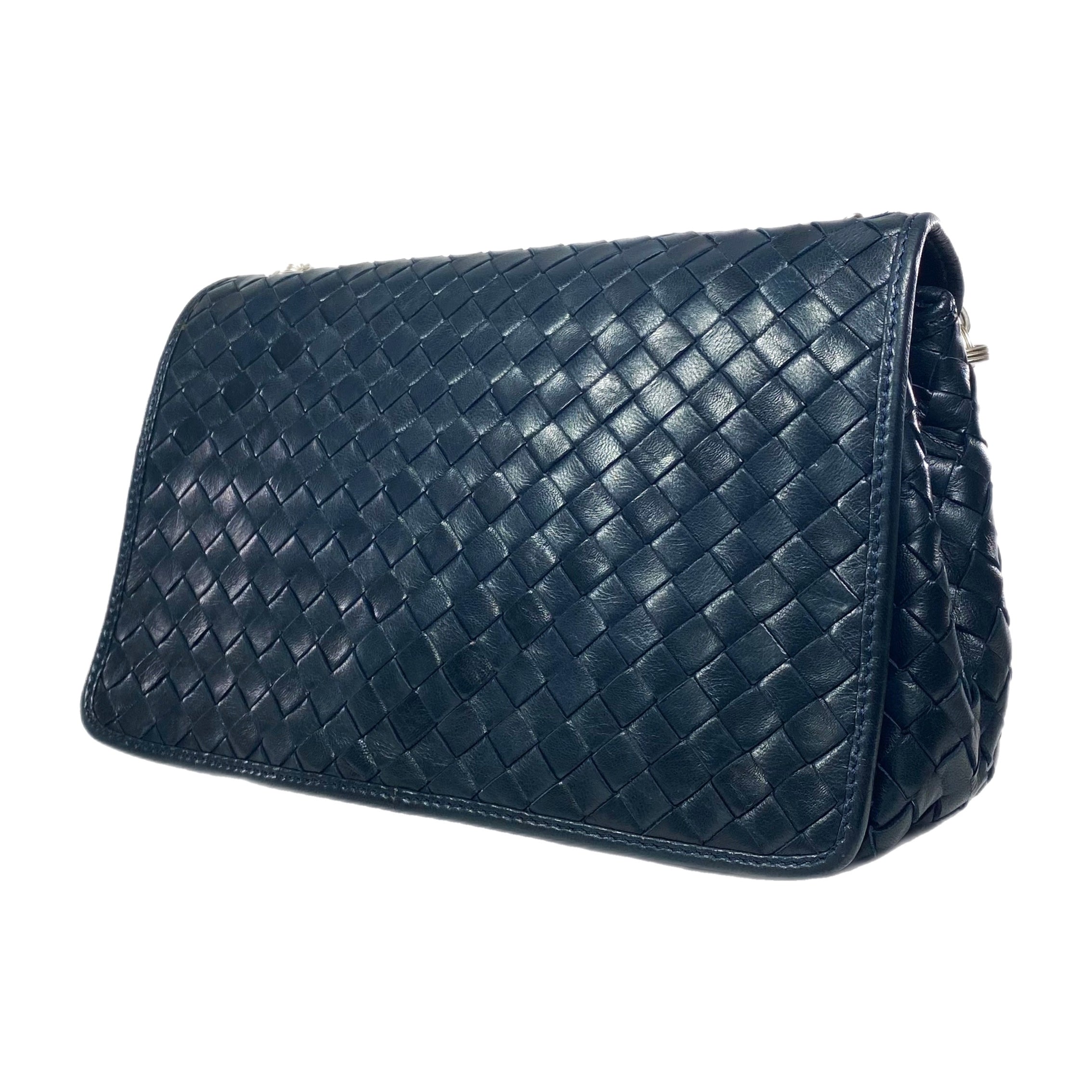 Bottega Veneta Navy Flap Bag