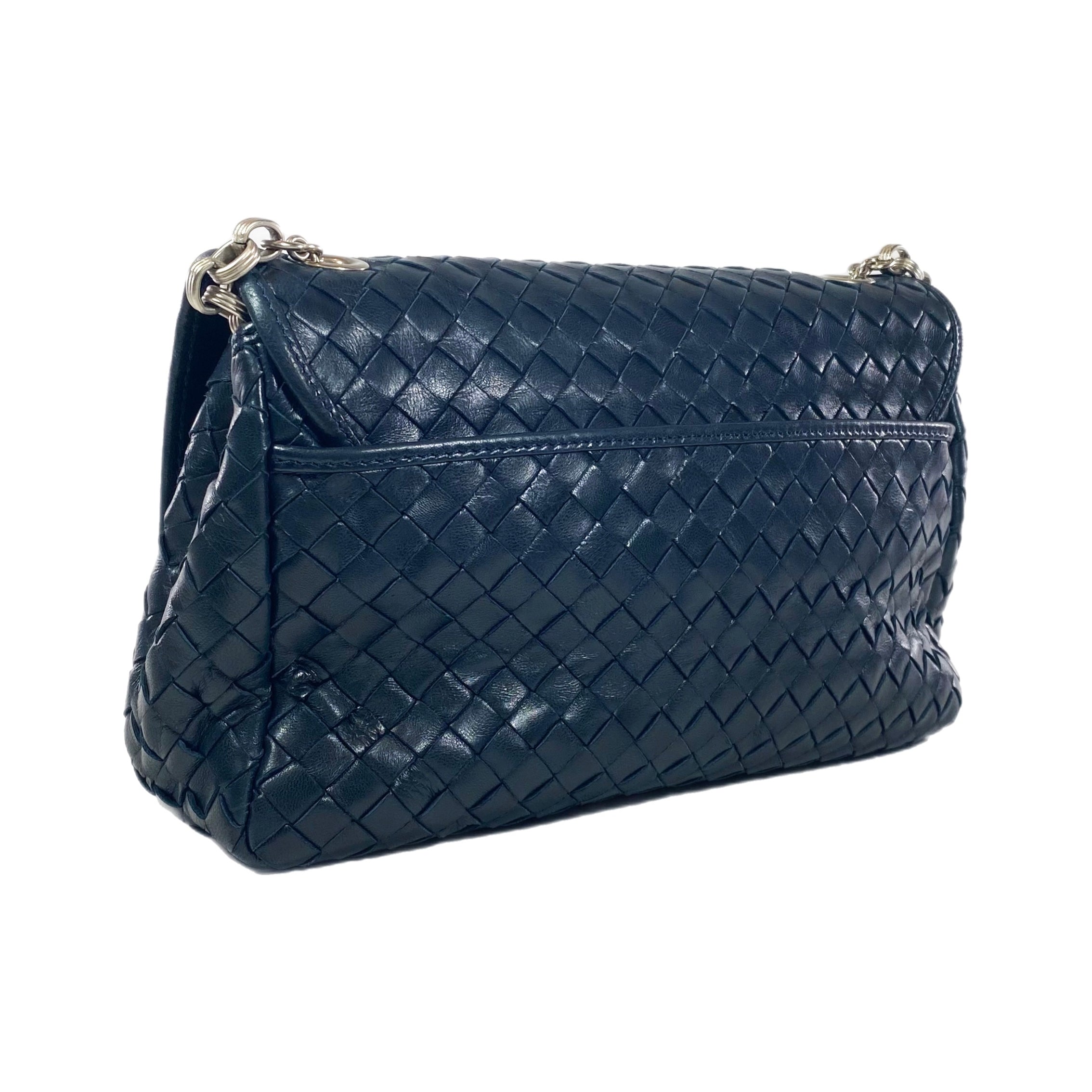 Bottega Veneta Navy Flap Bag