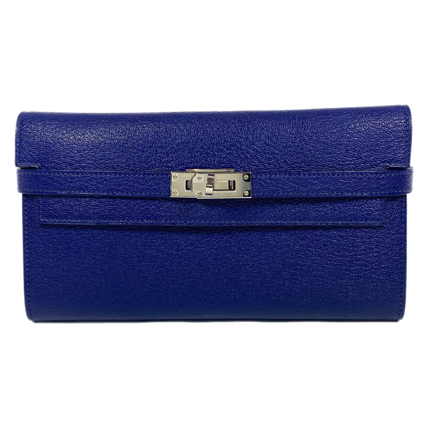 Hermes Kelly Blue Encre Long Wallet