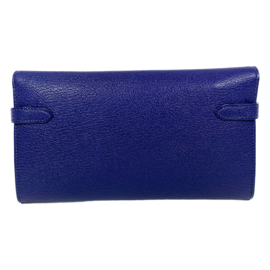 Hermes Kelly Blue Encre Long Wallet