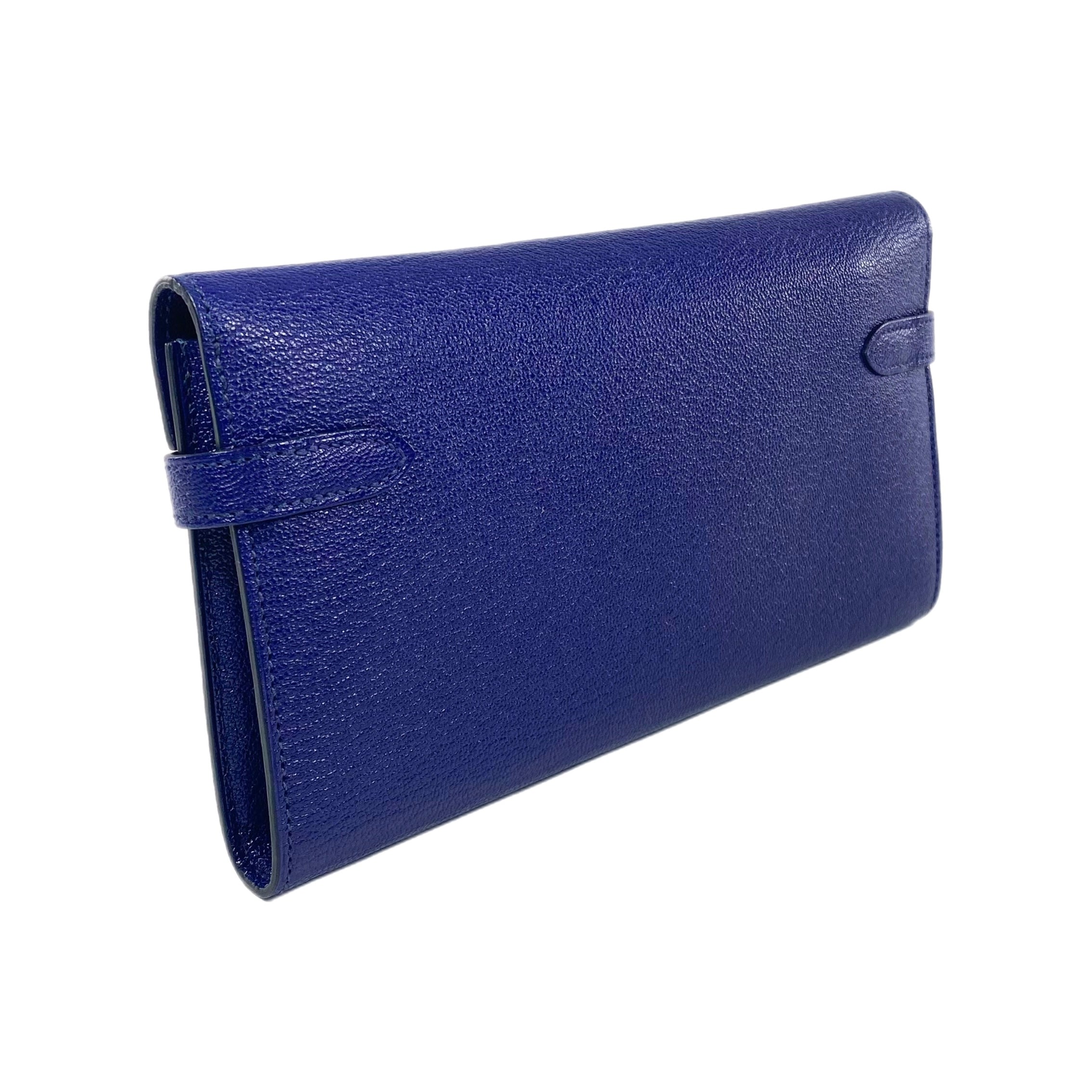 Hermes Kelly Blue Encre Long Wallet