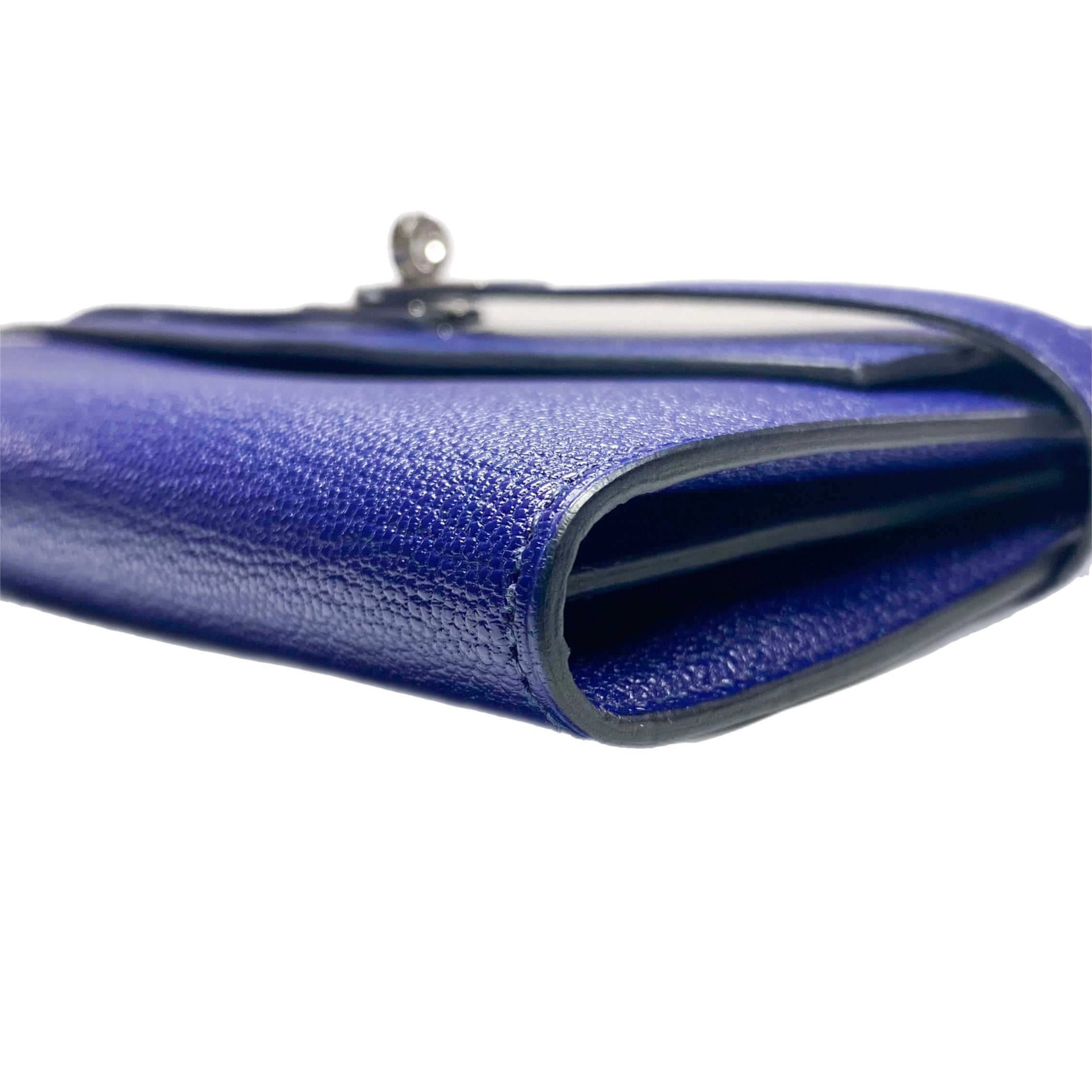 Hermes Kelly Blue Encre Long Wallet