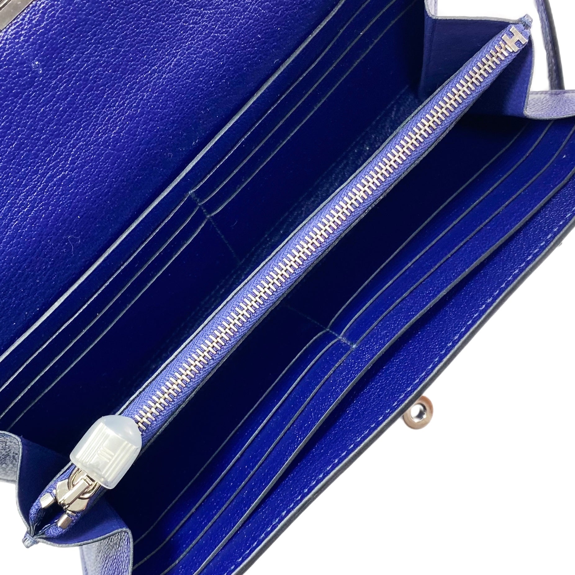 Hermes Kelly Blue Encre Long Wallet