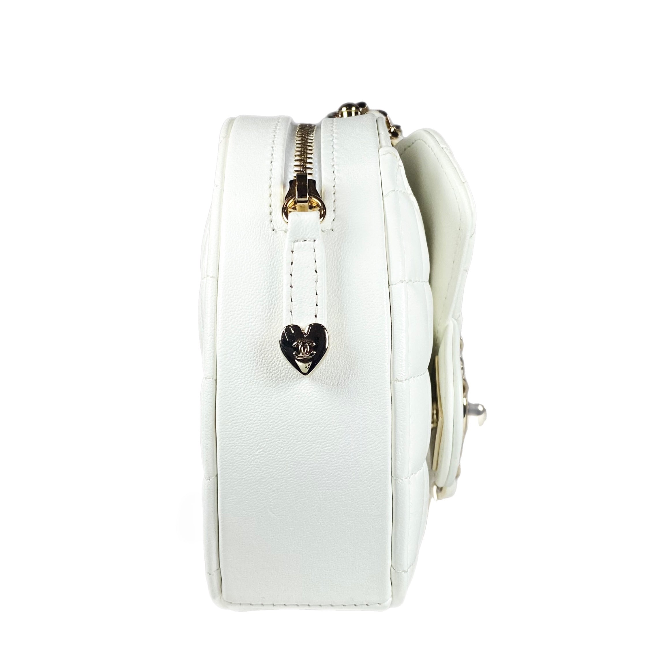 chanel white evening bag purse
