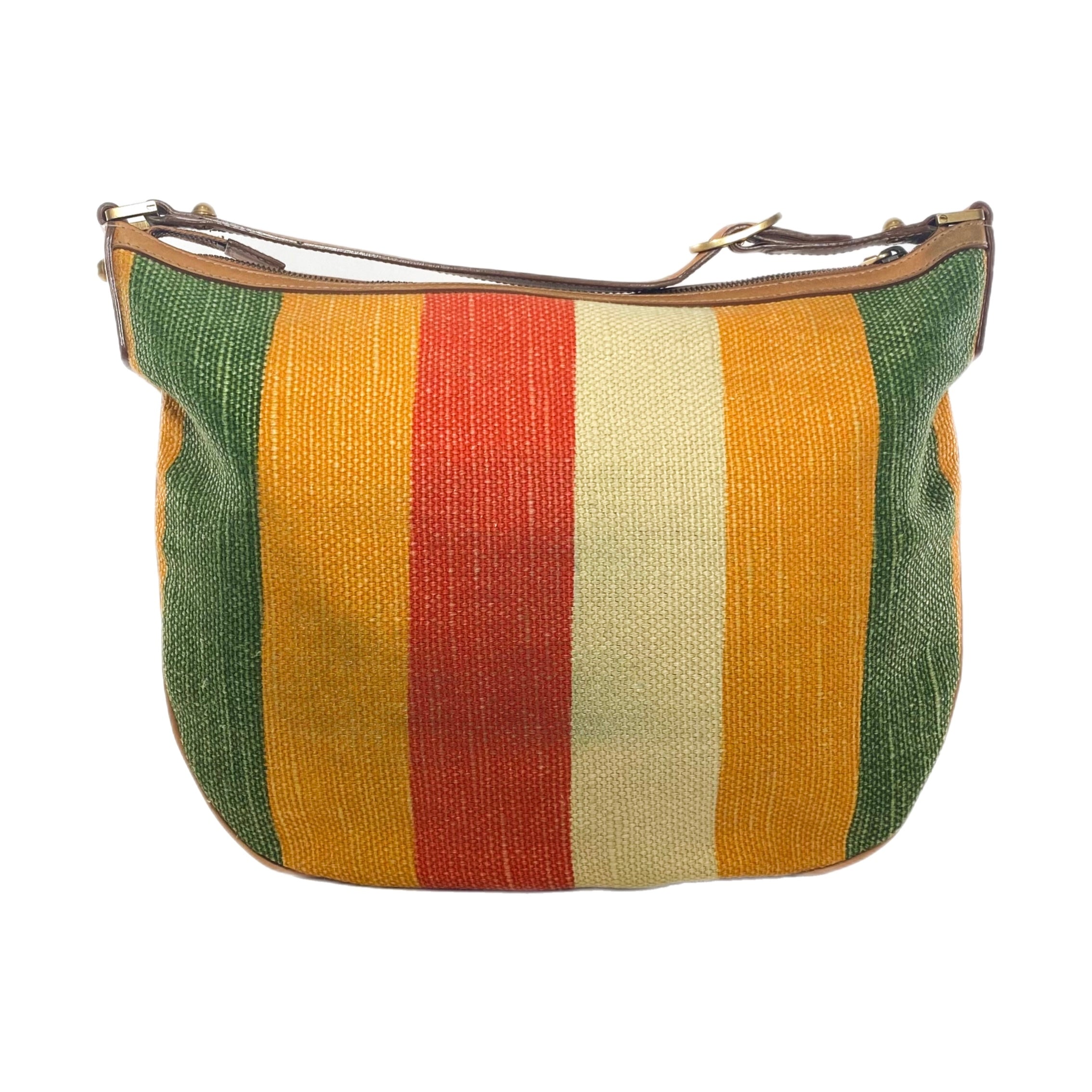 Gucci Striped Multicolor Blondie Raffia Hobo Bag