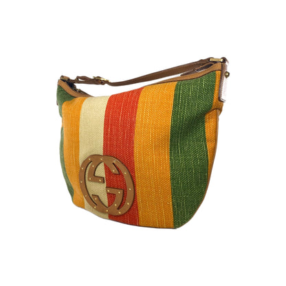 Gucci Striped Multicolor Blondie Raffia Hobo Bag