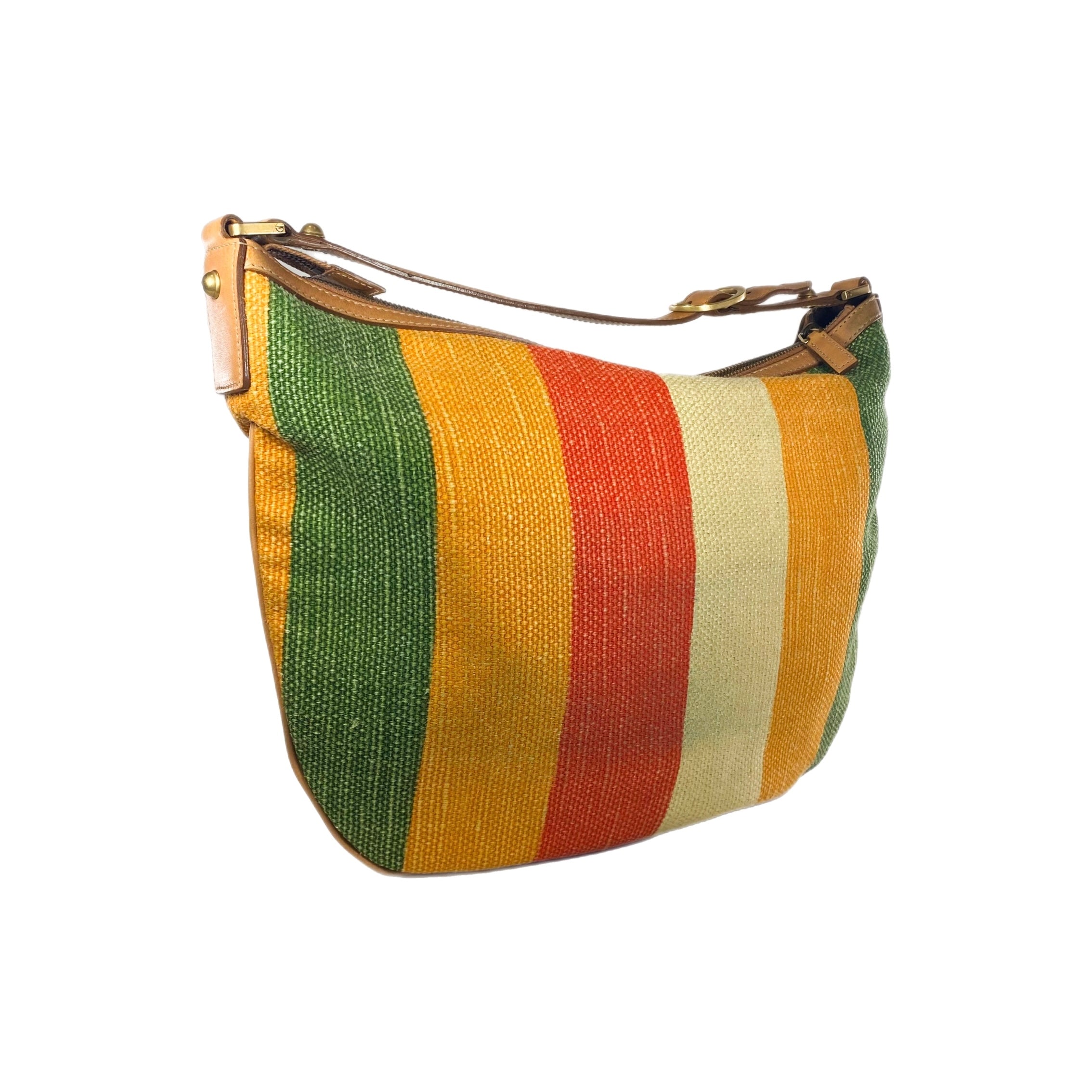 Gucci Striped Multicolor Blondie Raffia Hobo Bag