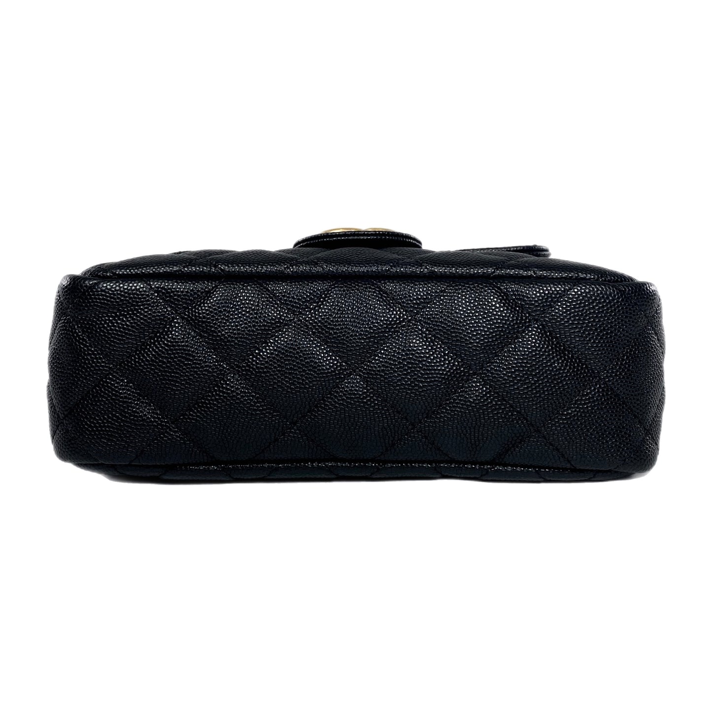 Chanel Small Black Quilted Caviar Wavy Hobo Bag