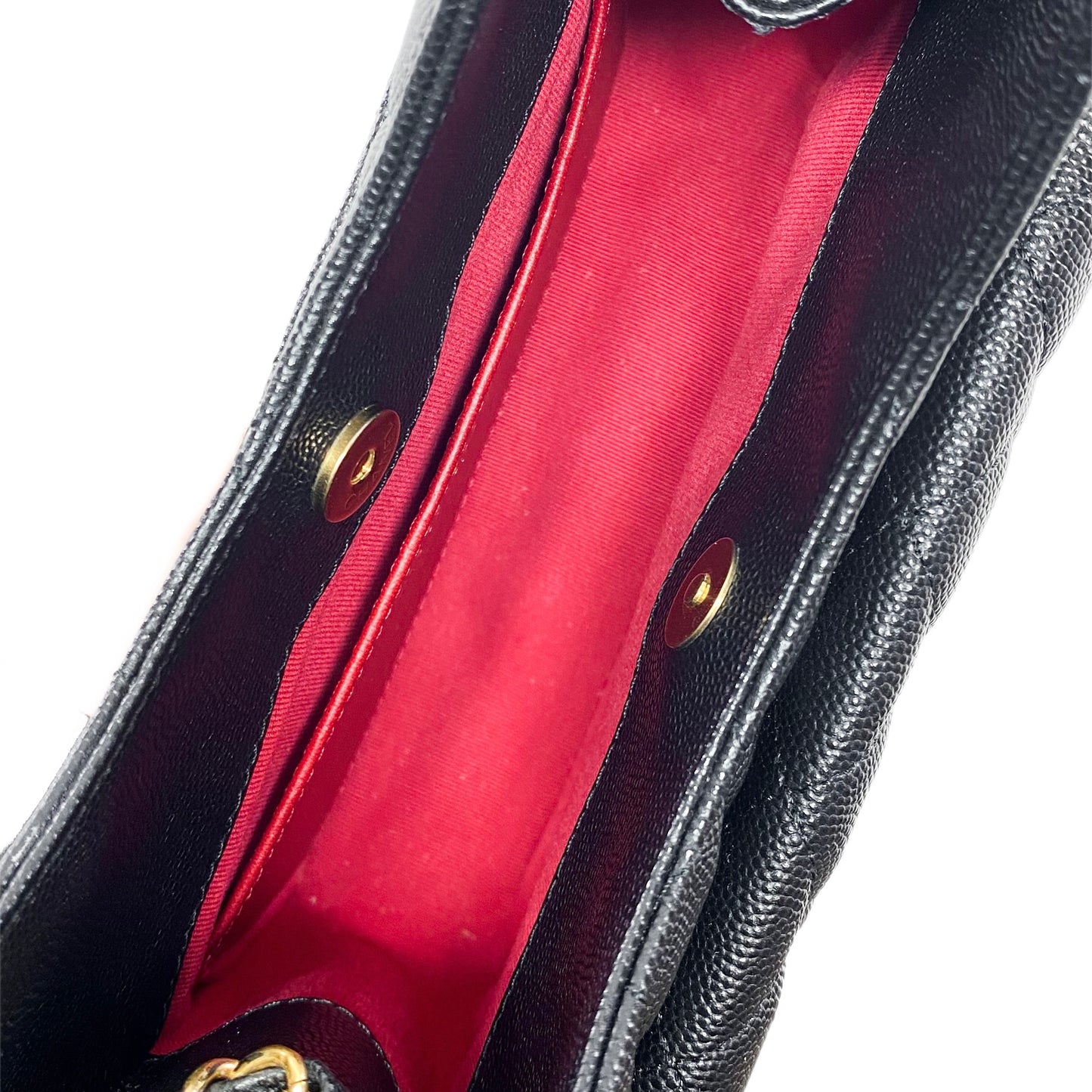 Chanel Small Black Quilted Caviar Wavy Hobo Bag