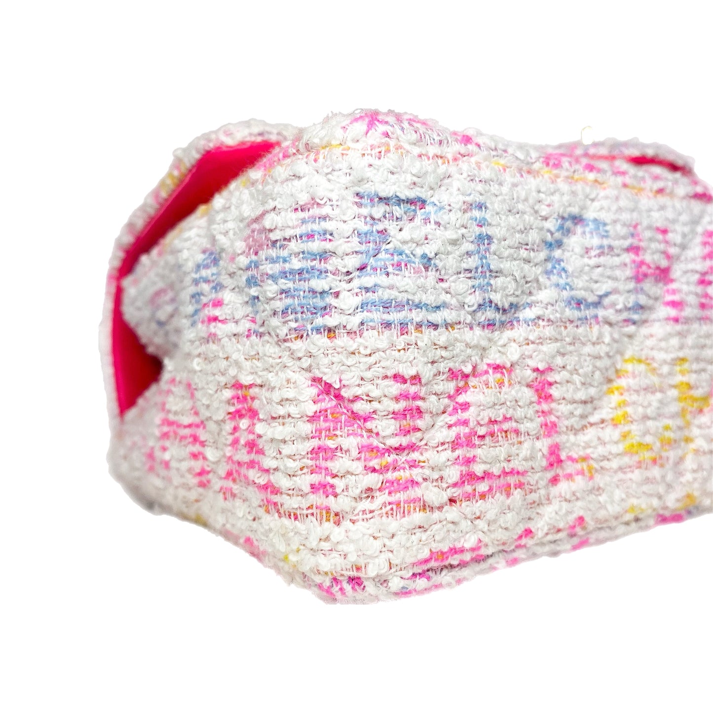 Chanel Quilted Pink Multicolor Tweed Mini Rectangular Flap Bag