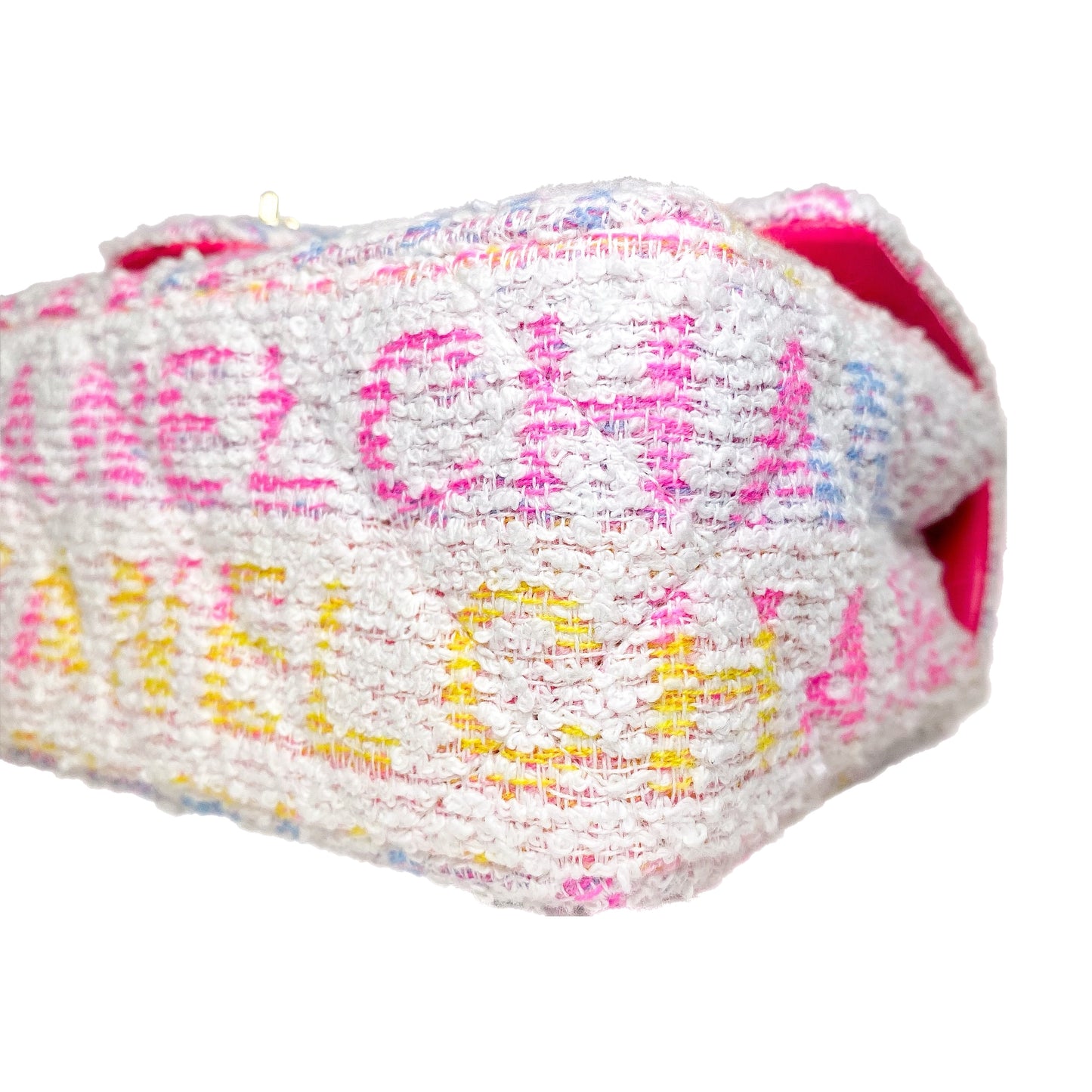 Chanel Quilted Pink Multicolor Tweed Mini Rectangular Flap Bag
