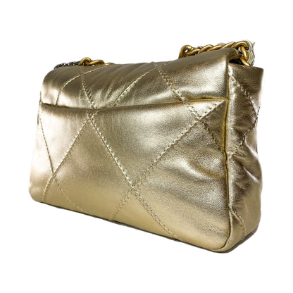 Chanel 19 Small Gold Quilted Flap Bag