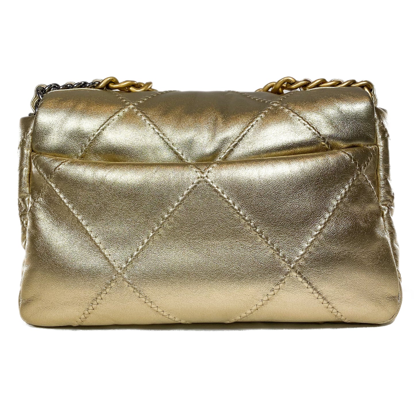 Chanel 19 Small Gold Quilted Flap Bag