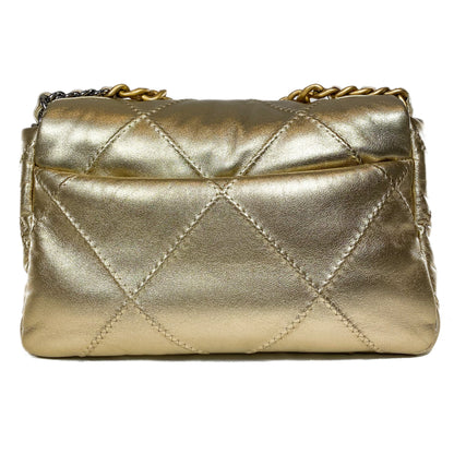 Chanel 19 Small Gold Quilted Flap Bag