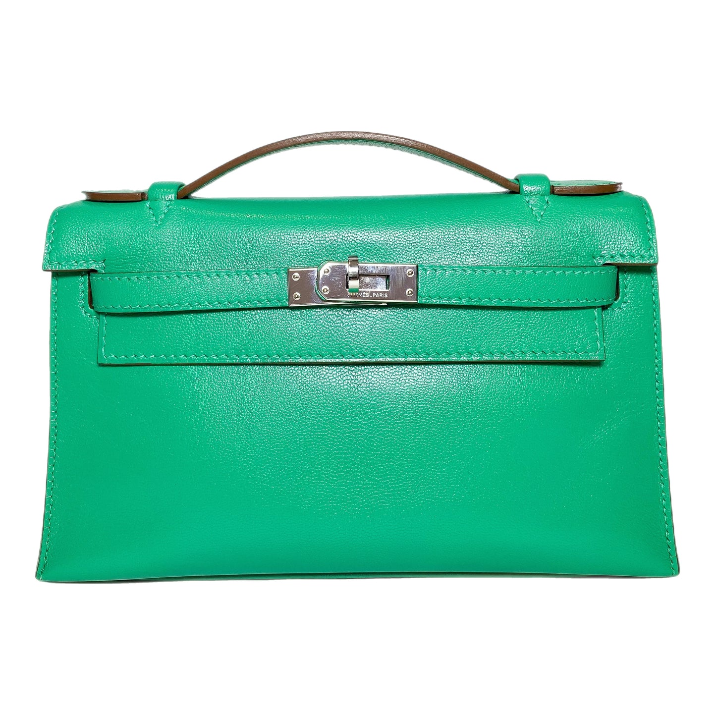 Hermes Kelly Pochette Menthe Chamkila Palladium Hardware