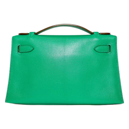 Hermes Kelly Pochette Menthe Chamkila Palladium Hardware