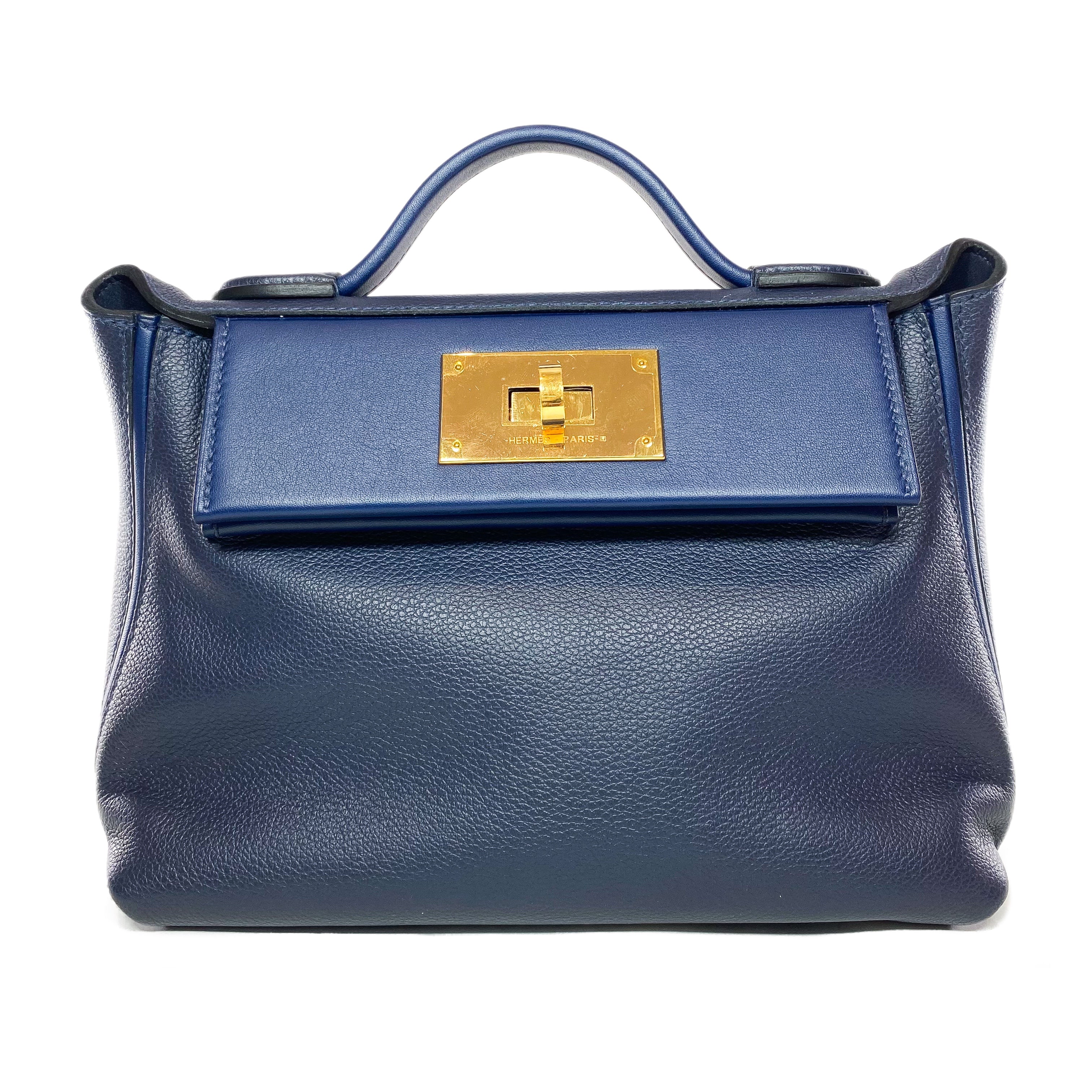 HERMES ネイビー Hermes 24/24 Bleu Nuit Bleu Navy Evercolor Swift 21cm