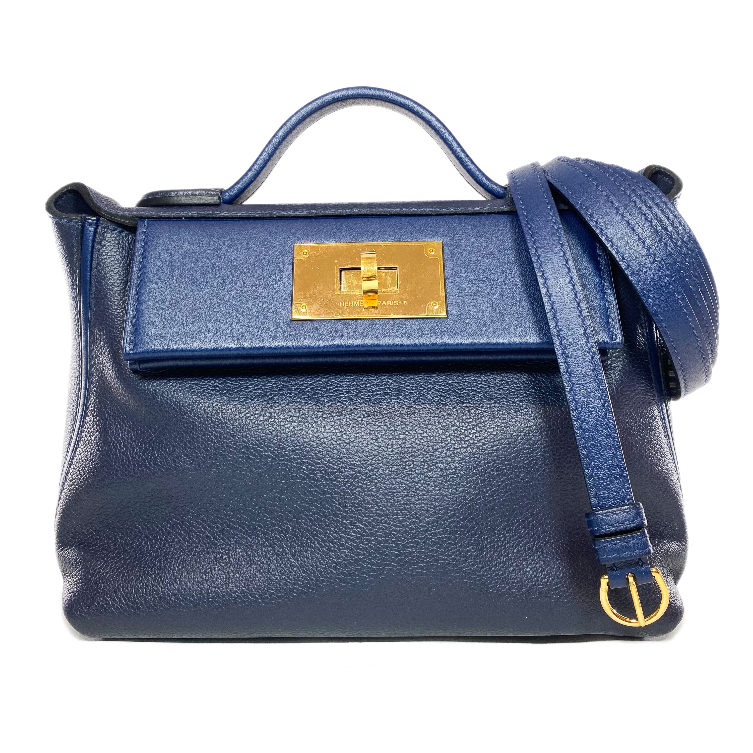 Hermes 24/24 Bleu Nuit Bleu Navy Evercolor Swift 21cm