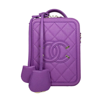 Chanel Purple Caviar Vanity Case