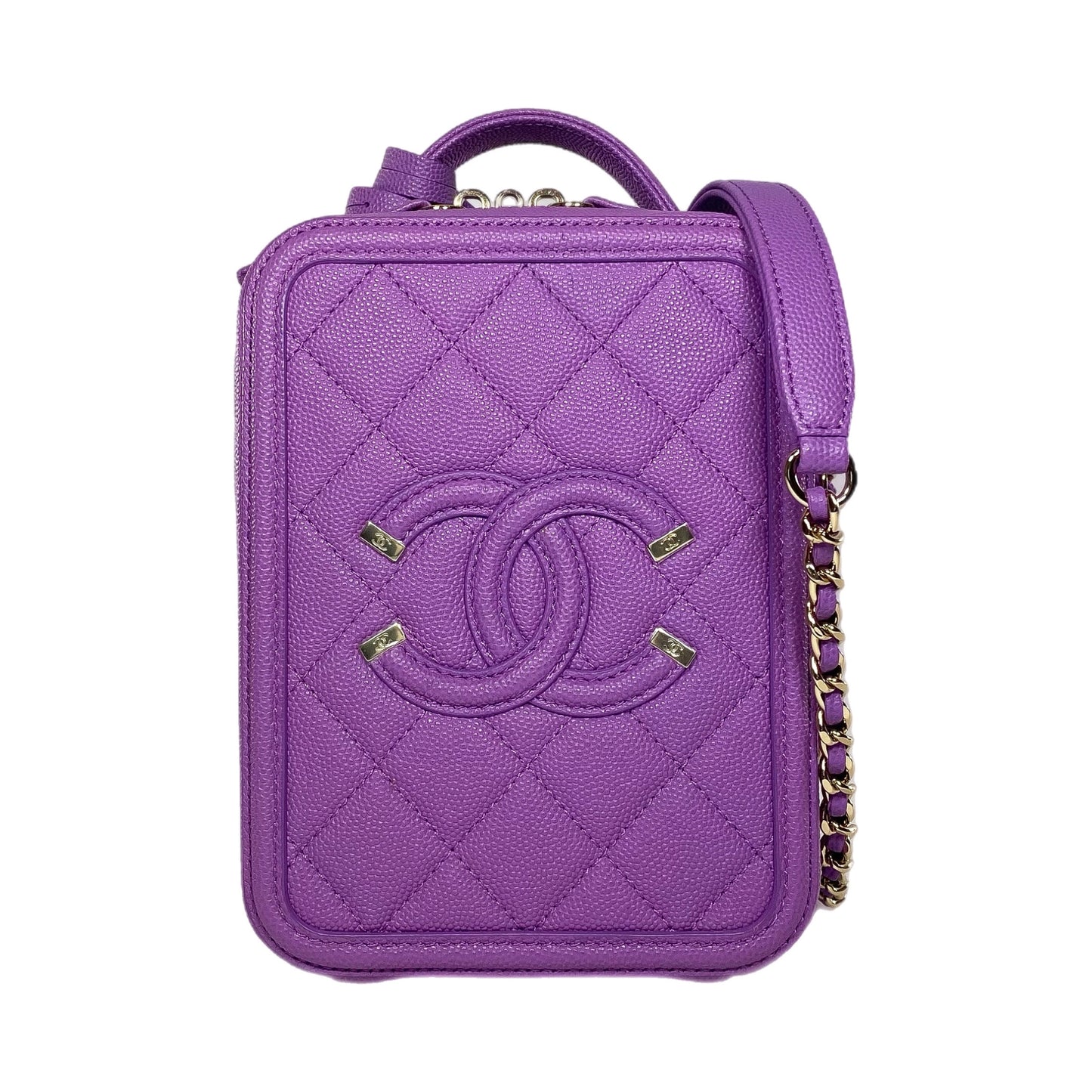Chanel Purple Caviar Vanity Case