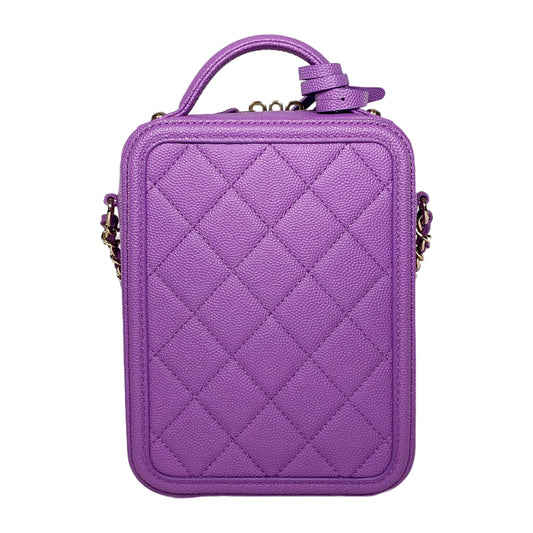 Chanel Purple Caviar Vanity Case