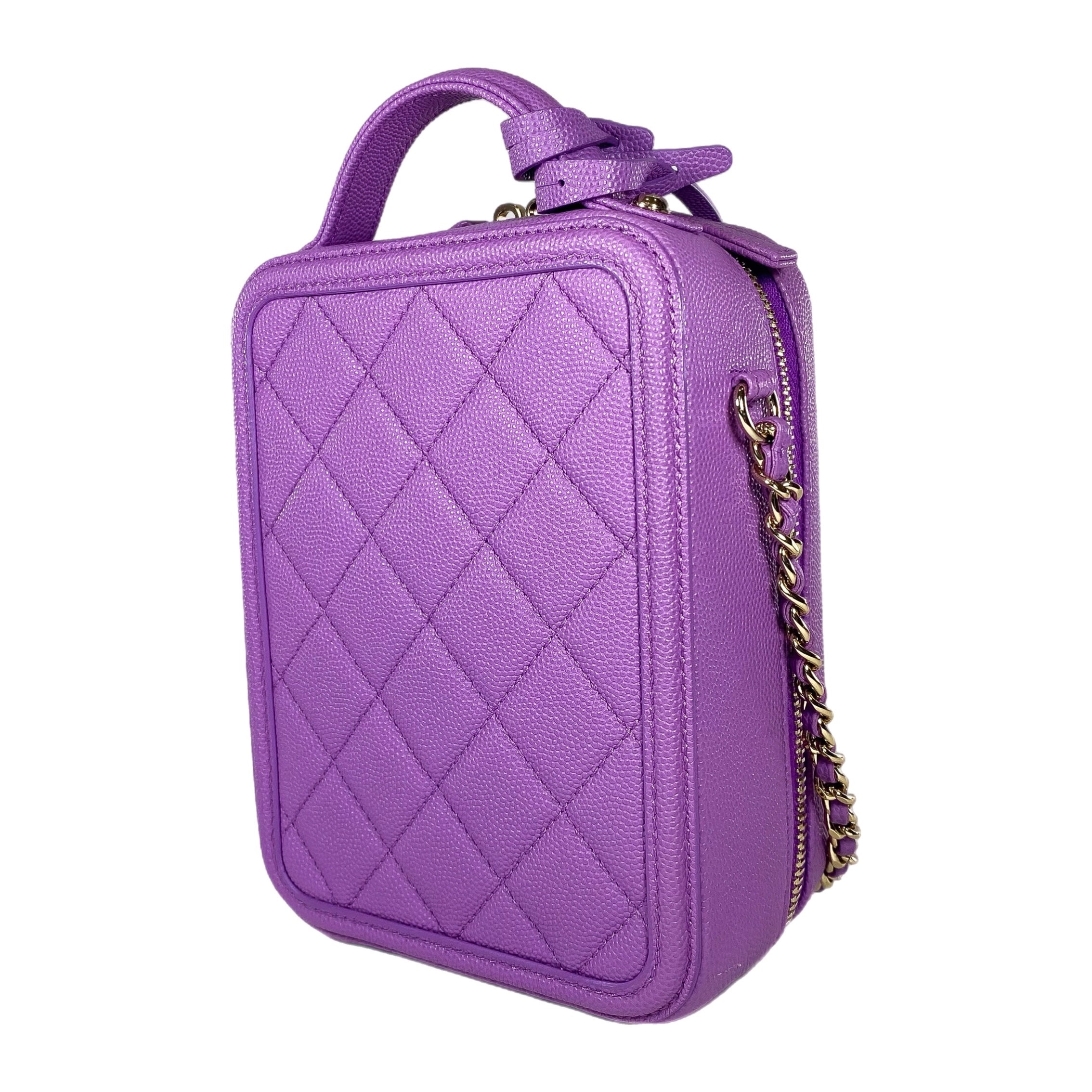 Chanel Purple Caviar Vanity Case