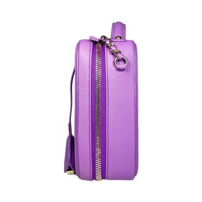 Chanel Purple Caviar Vanity Case