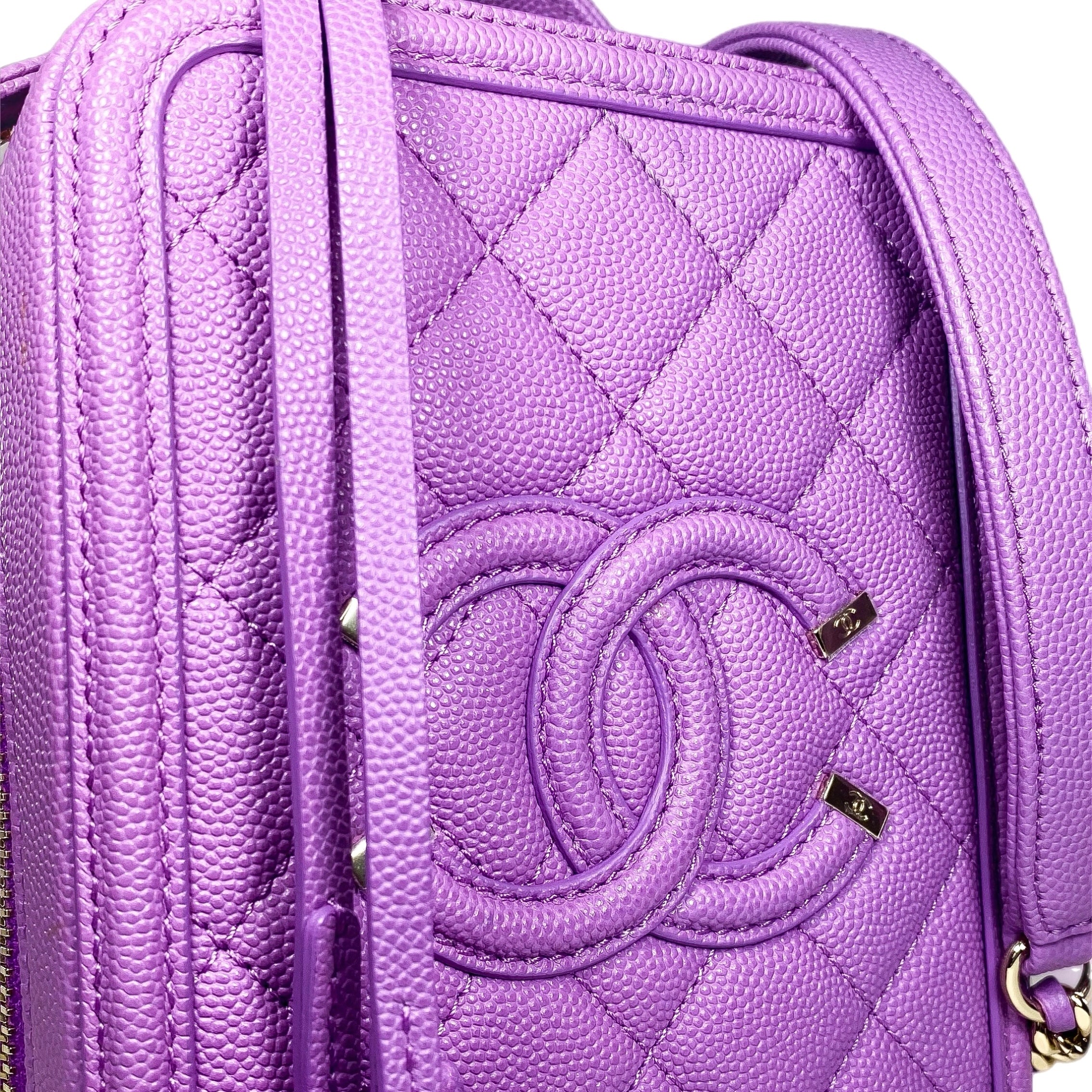 Chanel Purple Caviar Vanity Case