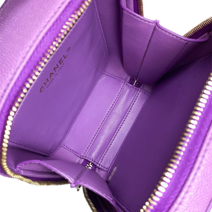 Chanel Purple Caviar Vanity Case