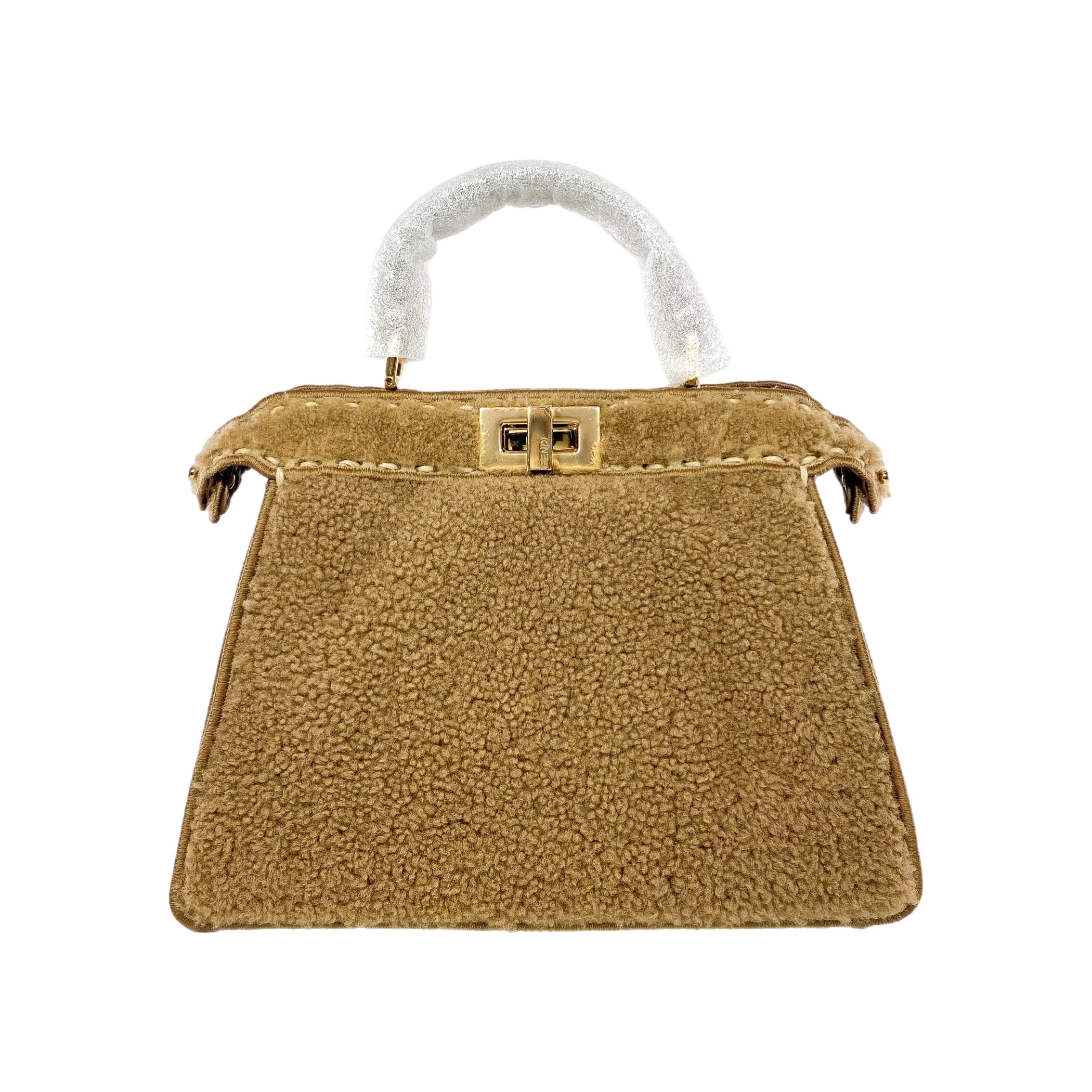 Fendi Small Camel Peekaboo ISeeU Shearling