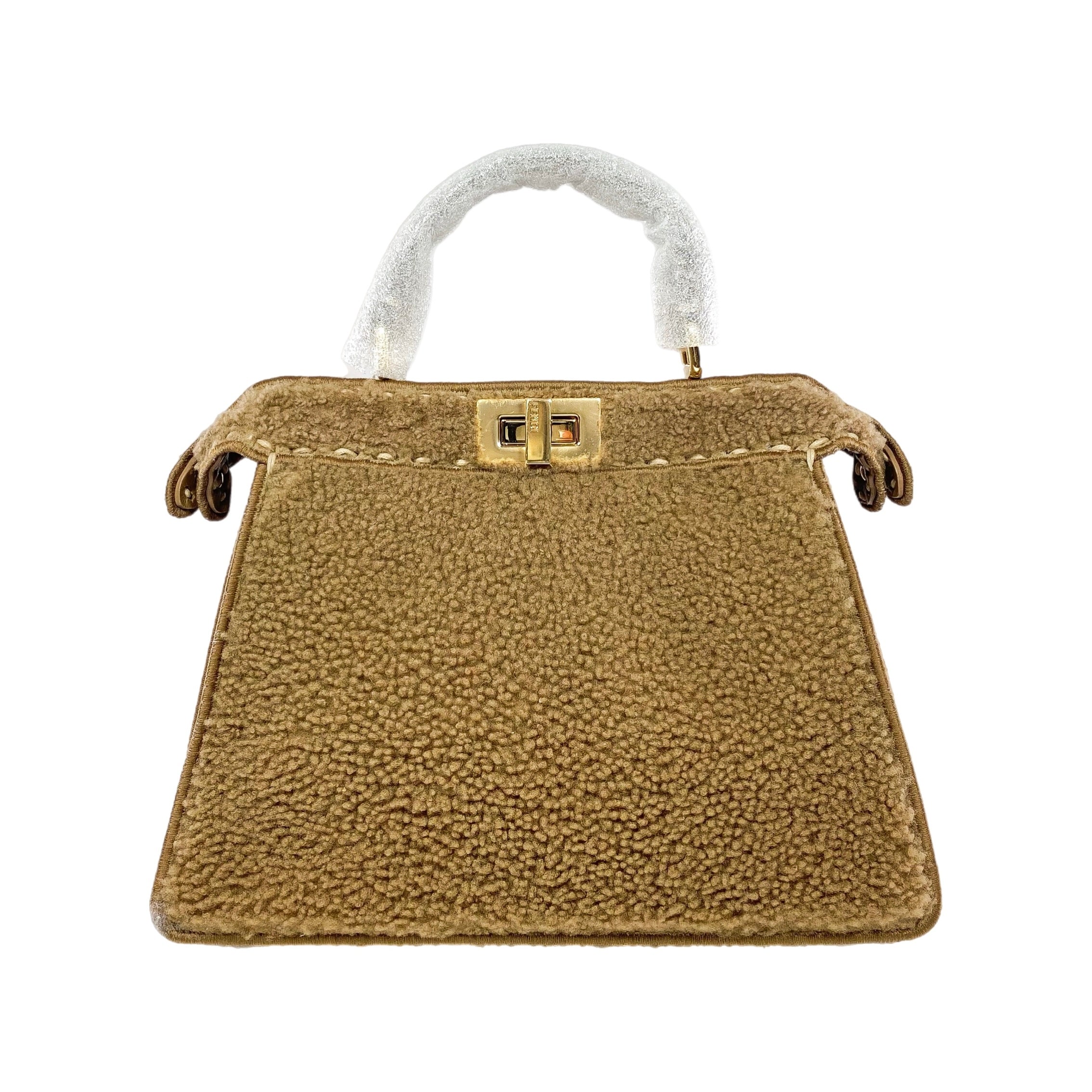 Fendi Small Camel Peekaboo ISeeU Shearling