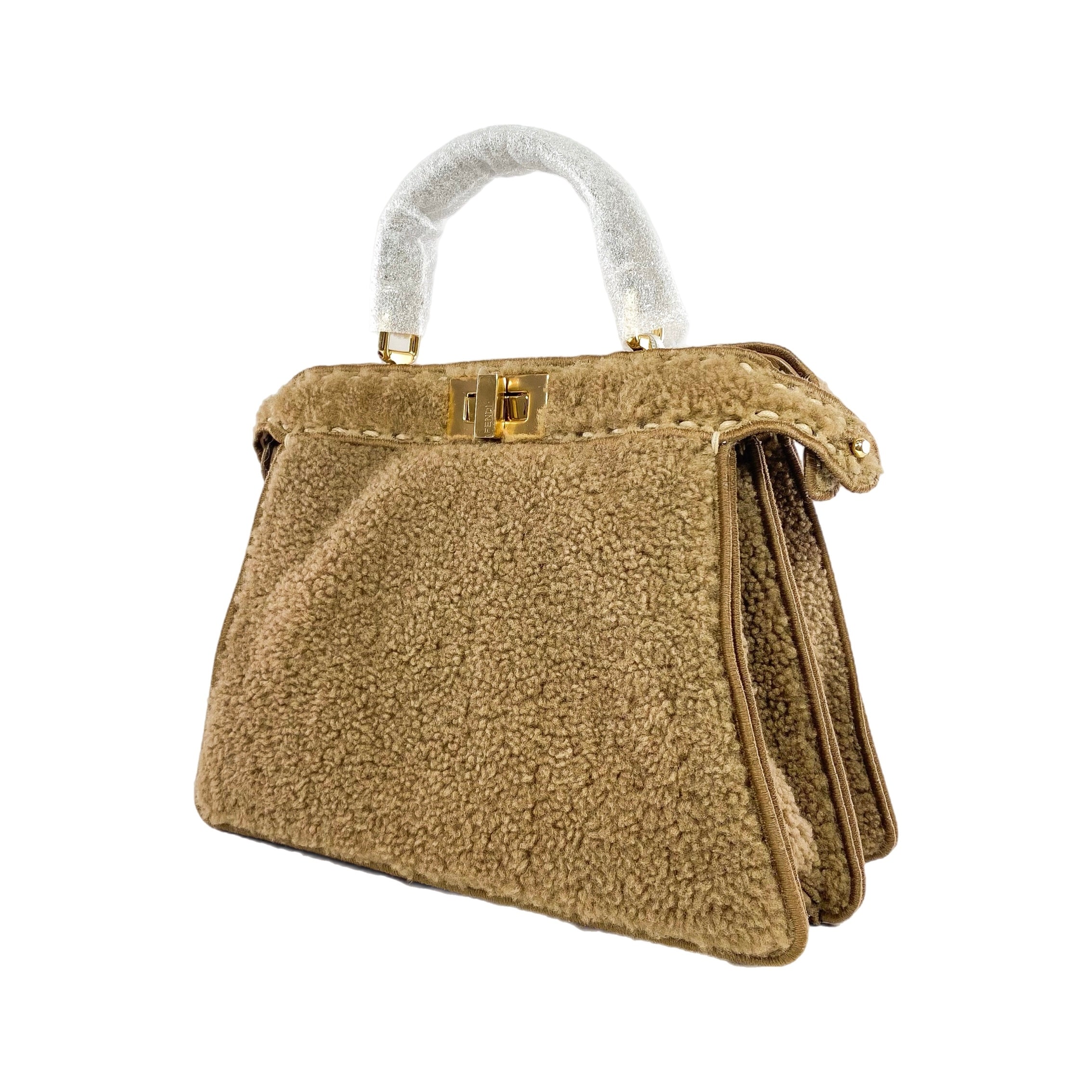 Fendi Small Camel Peekaboo ISeeU Shearling