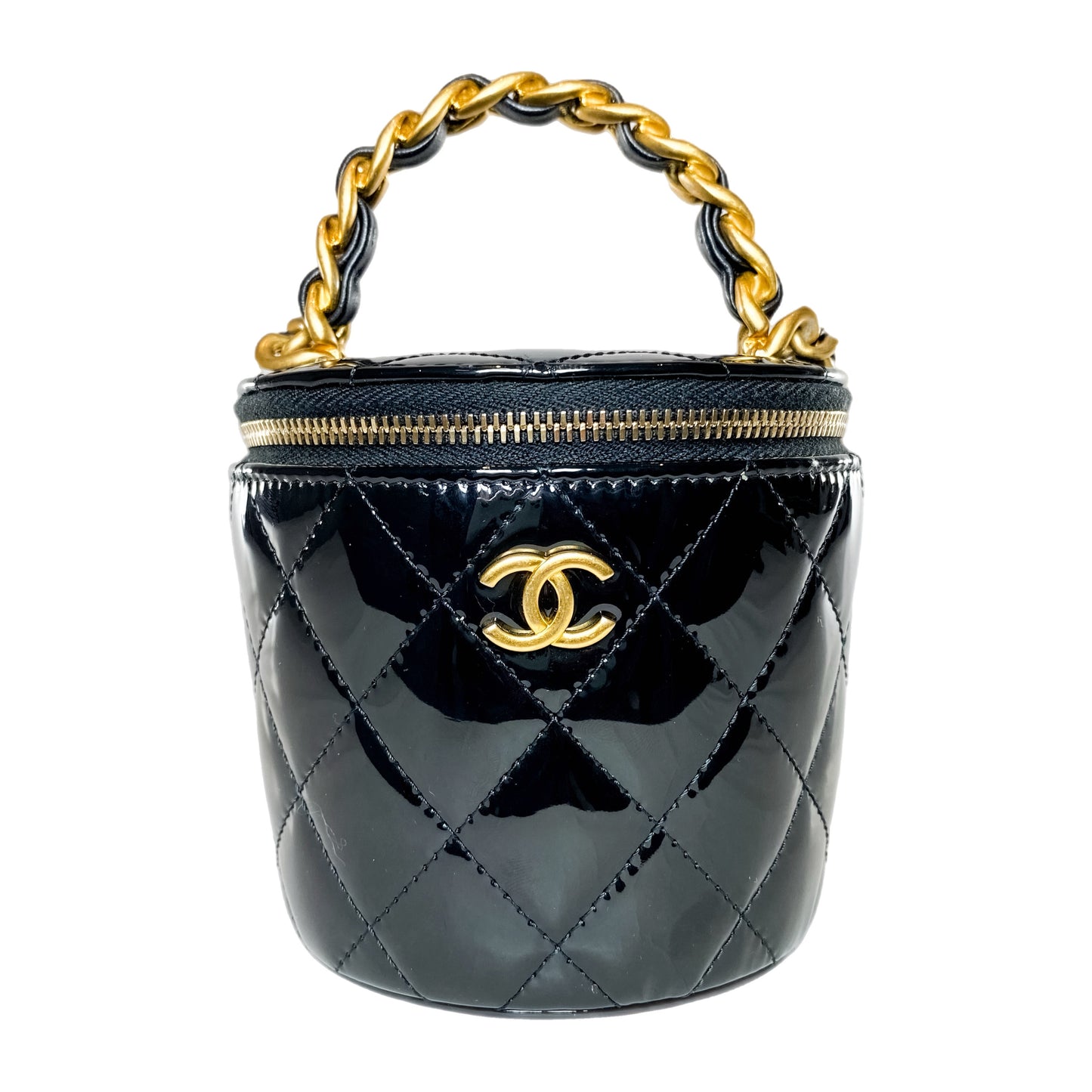 Chanel Black Afternoon Tea Patent Vanity Case