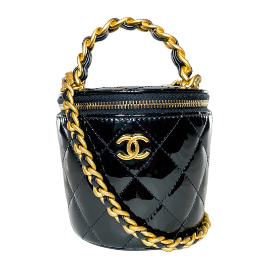 Chanel Black Afternoon Tea Patent Vanity Case