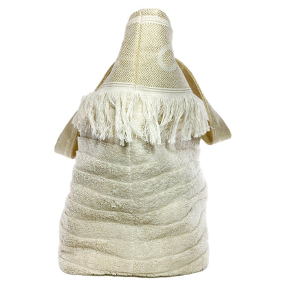 Chanel Ivory Terry Cloth Tote Beachwear Set