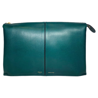 Celine Green Clutch with Chain