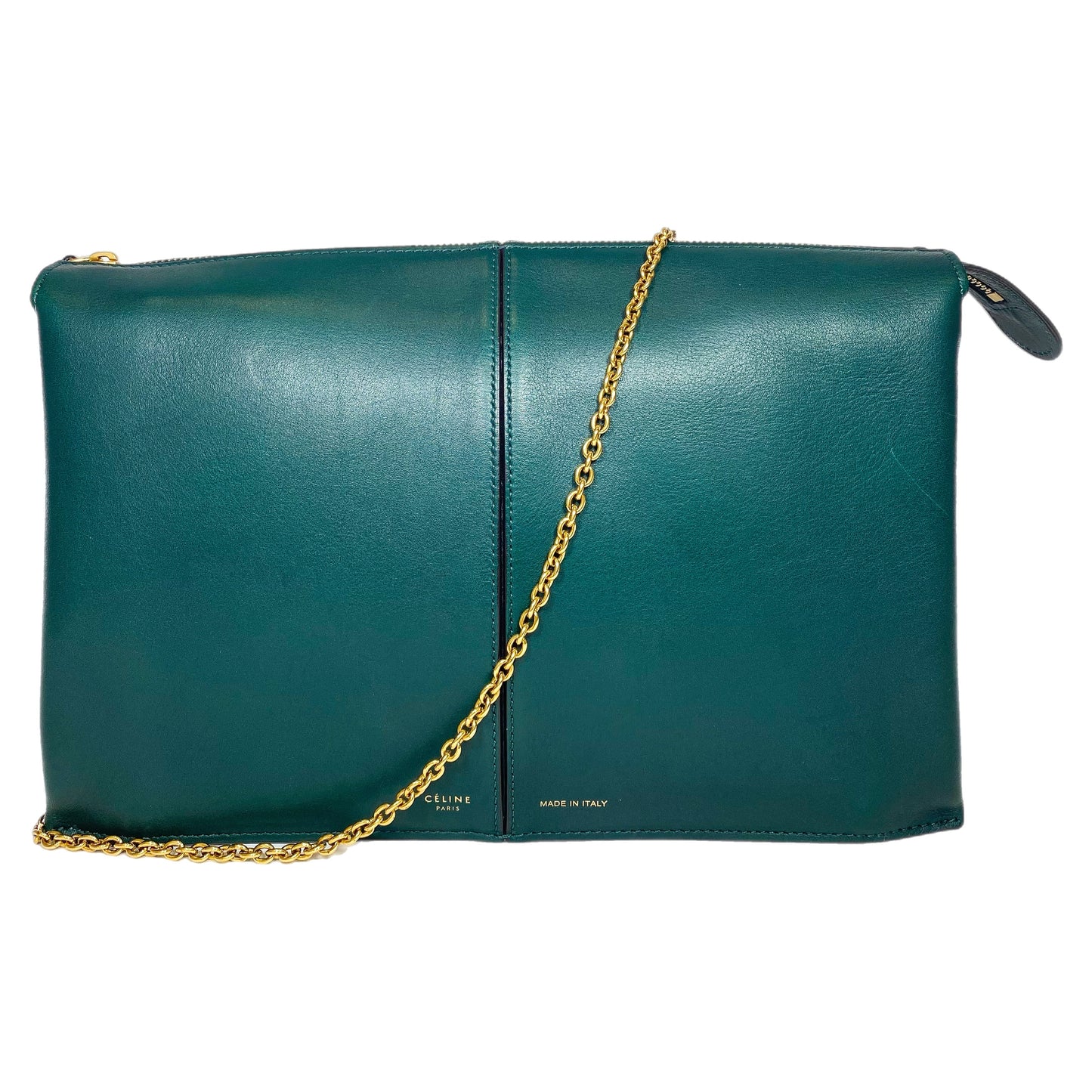 Celine Green Clutch with Chain