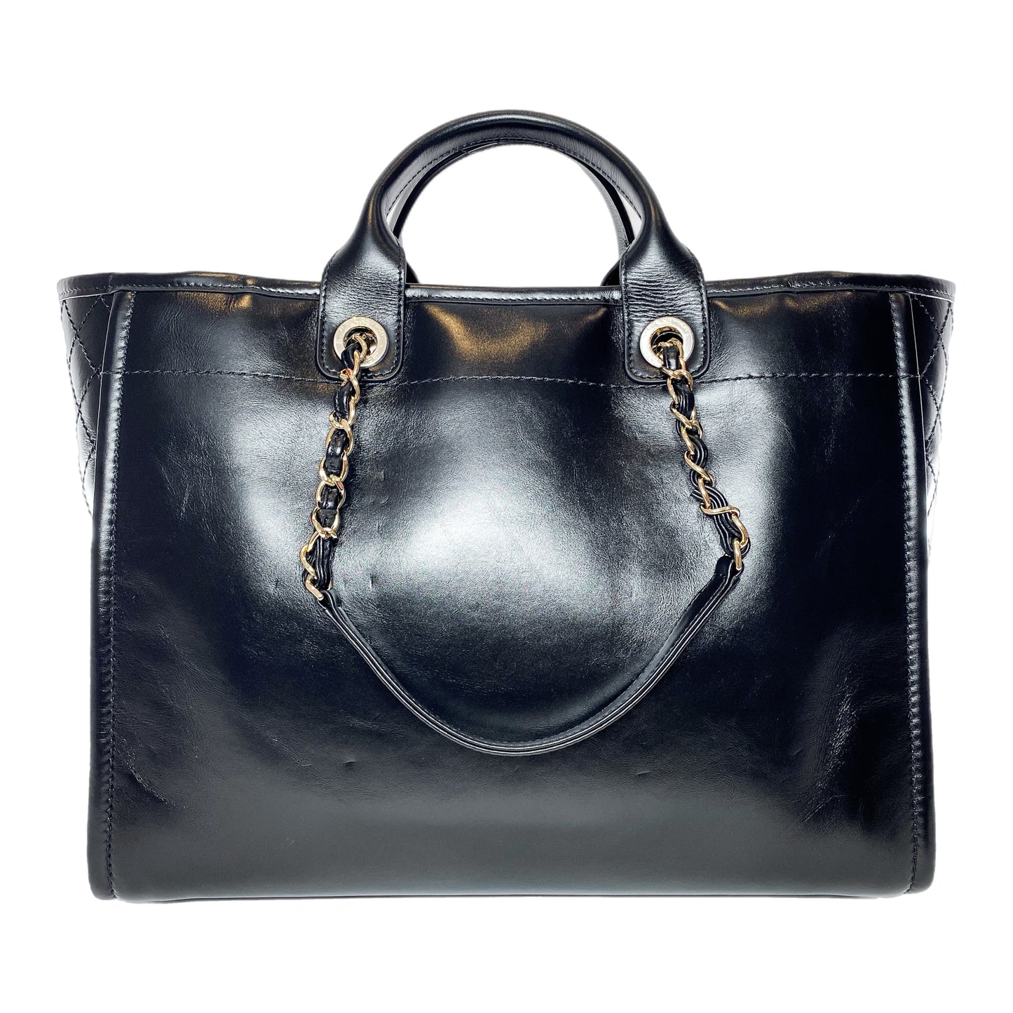 Chanel Black Tweed Deauville with Pouch