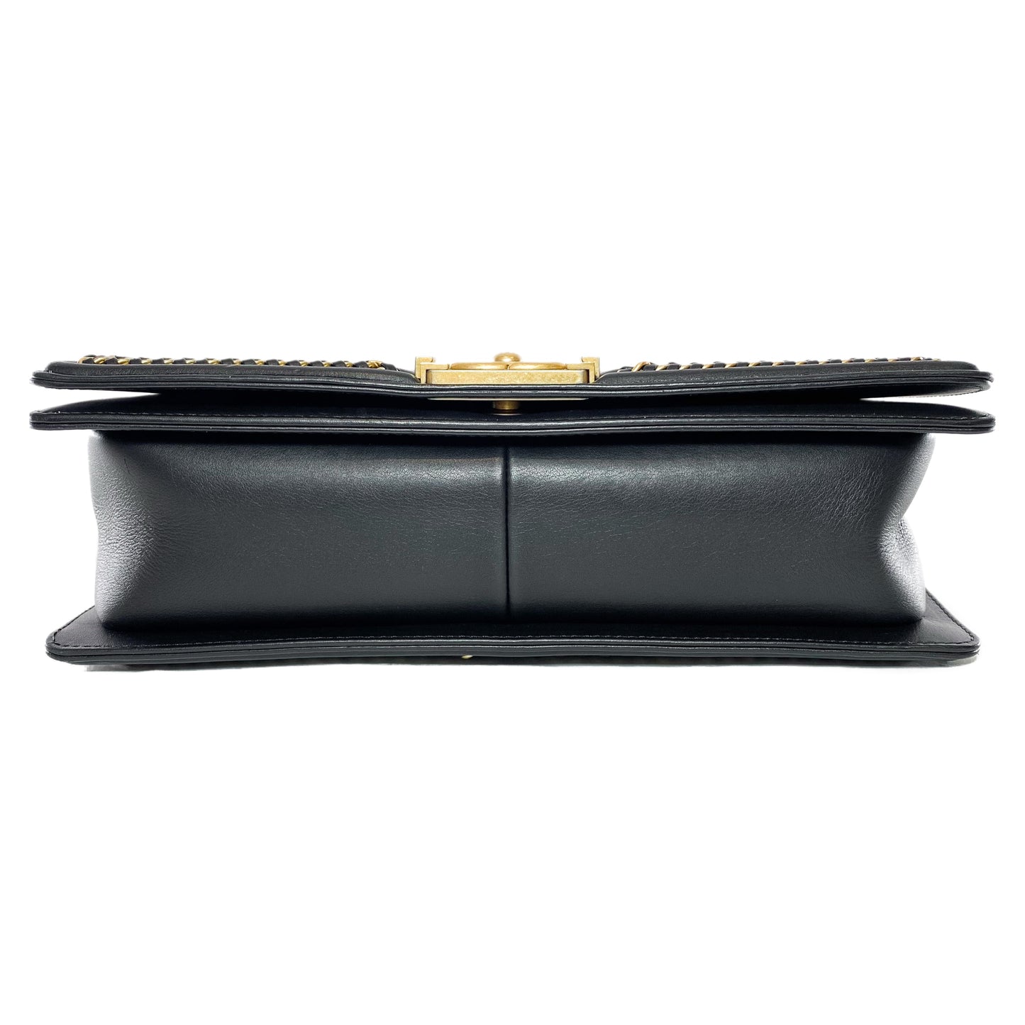 Chanel Black New Medium Chain Around Top Handle Boy Bag