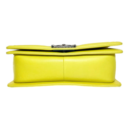 Chanel Chartreuse Old Medium Chevron Boy Bag
