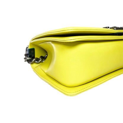 Chanel Chartreuse Old Medium Chevron Boy Bag