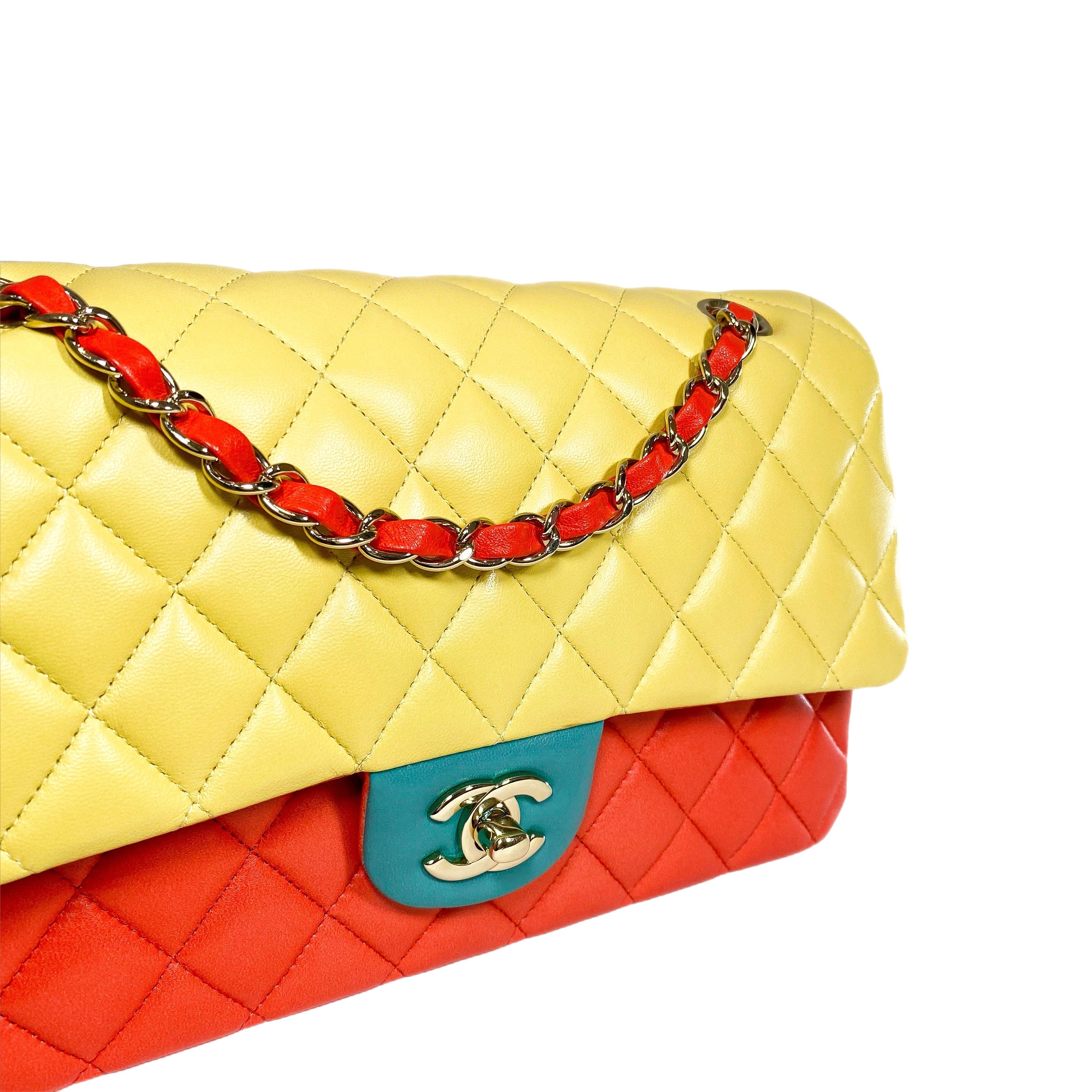 Chanel Tri-Color Medium Double Flap Bag
