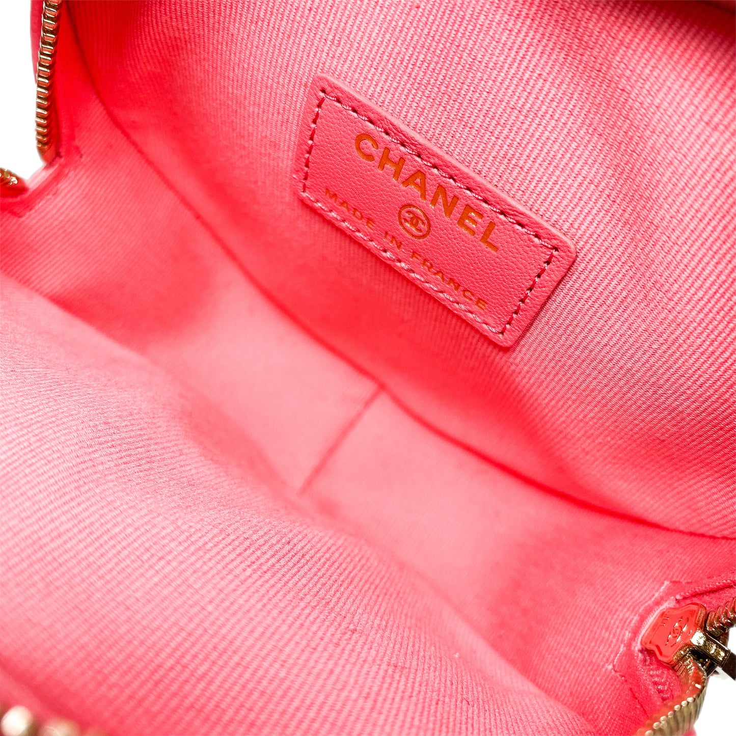 Chanel Pink CC In Love Heart Clutch with Chain