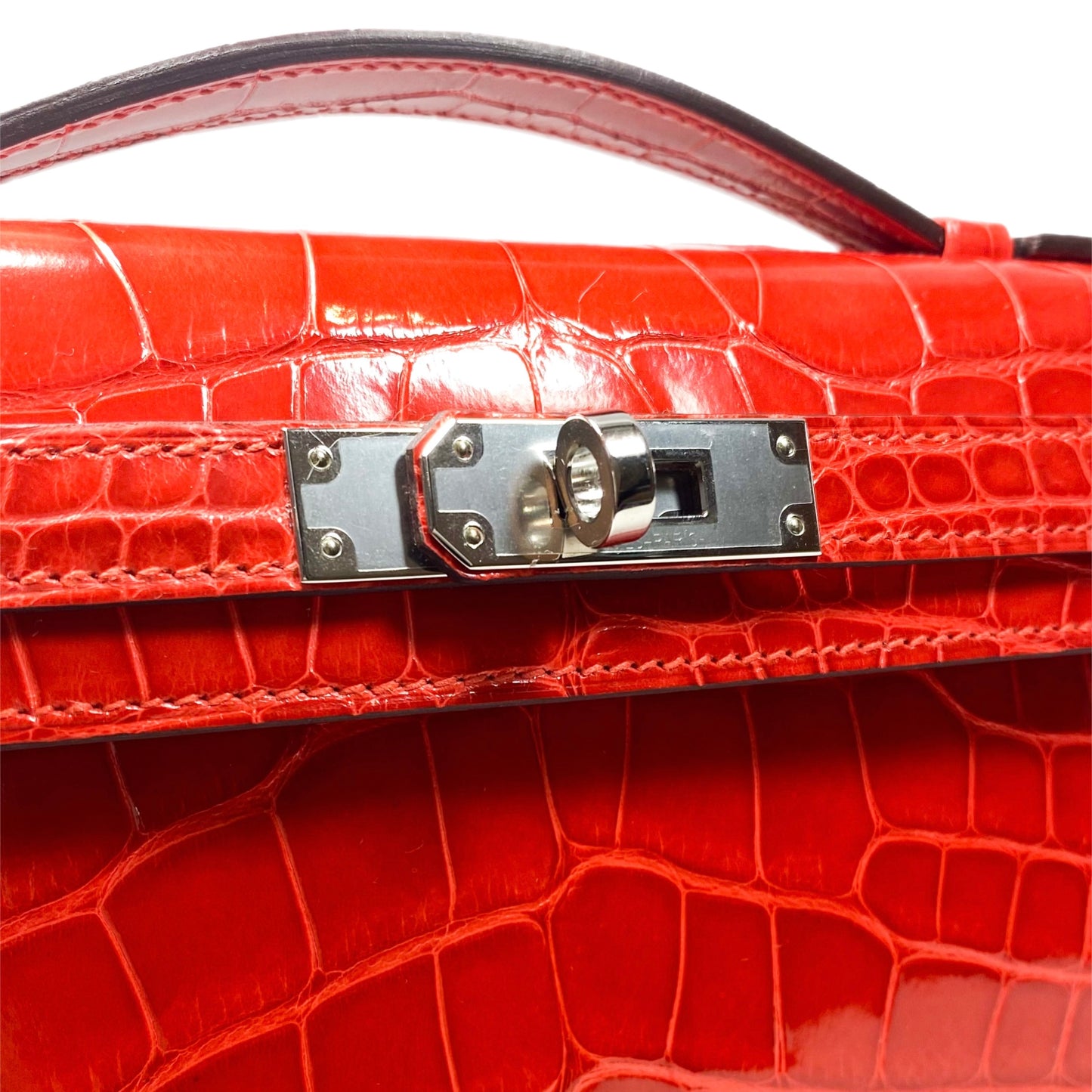 Hermes Kelly Cut Geranium Alligator Mississippiensis