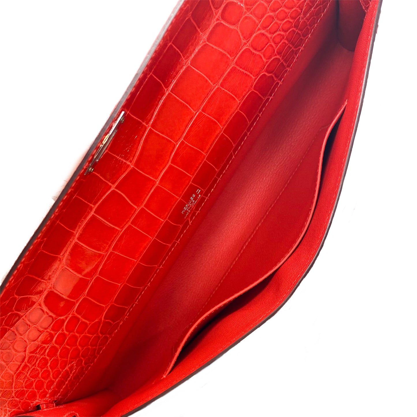 Hermes Kelly Cut Geranium Alligator Mississippiensis