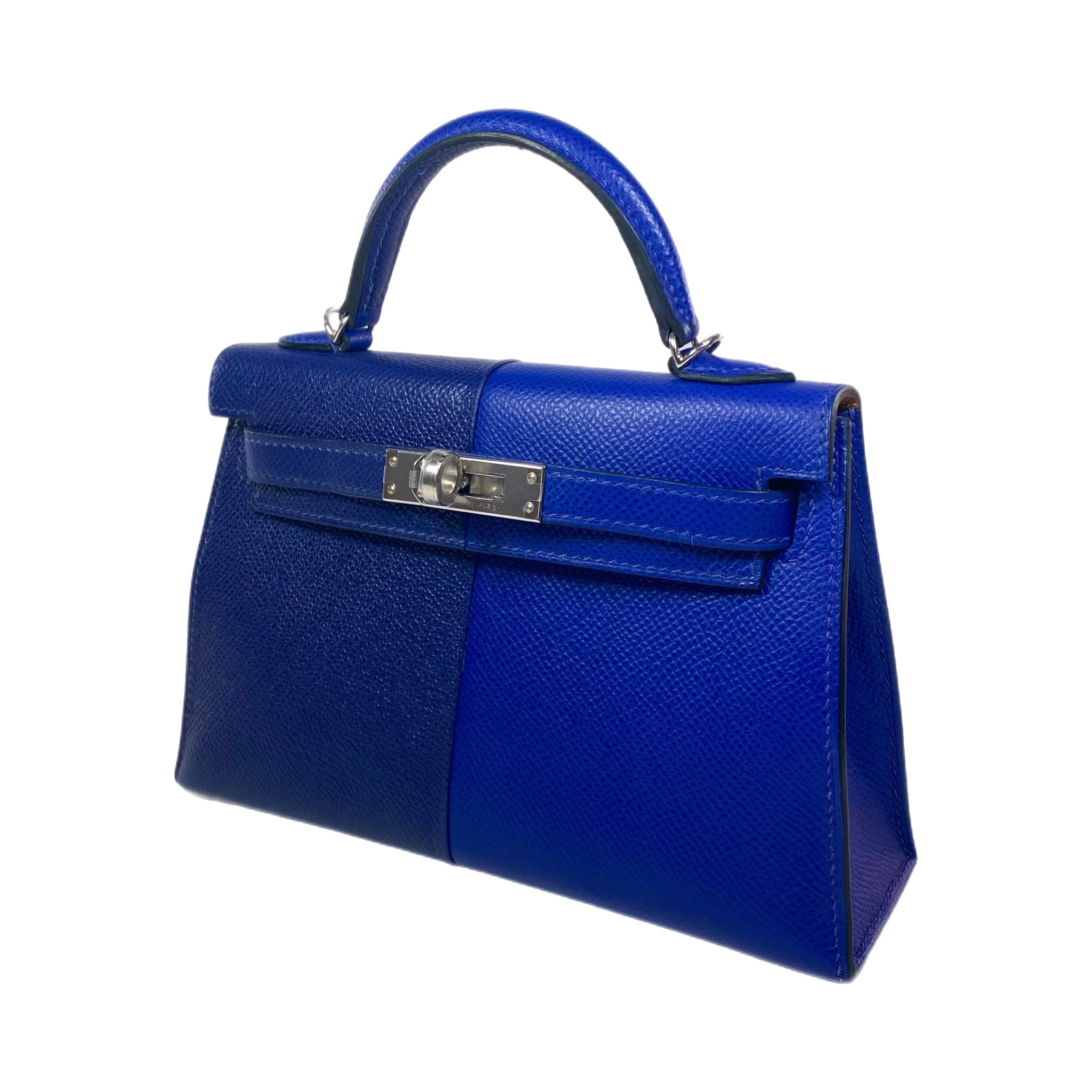 Hermes Mini Kelly 20 Bleu Encre Bleu Electric Palladium Hardware