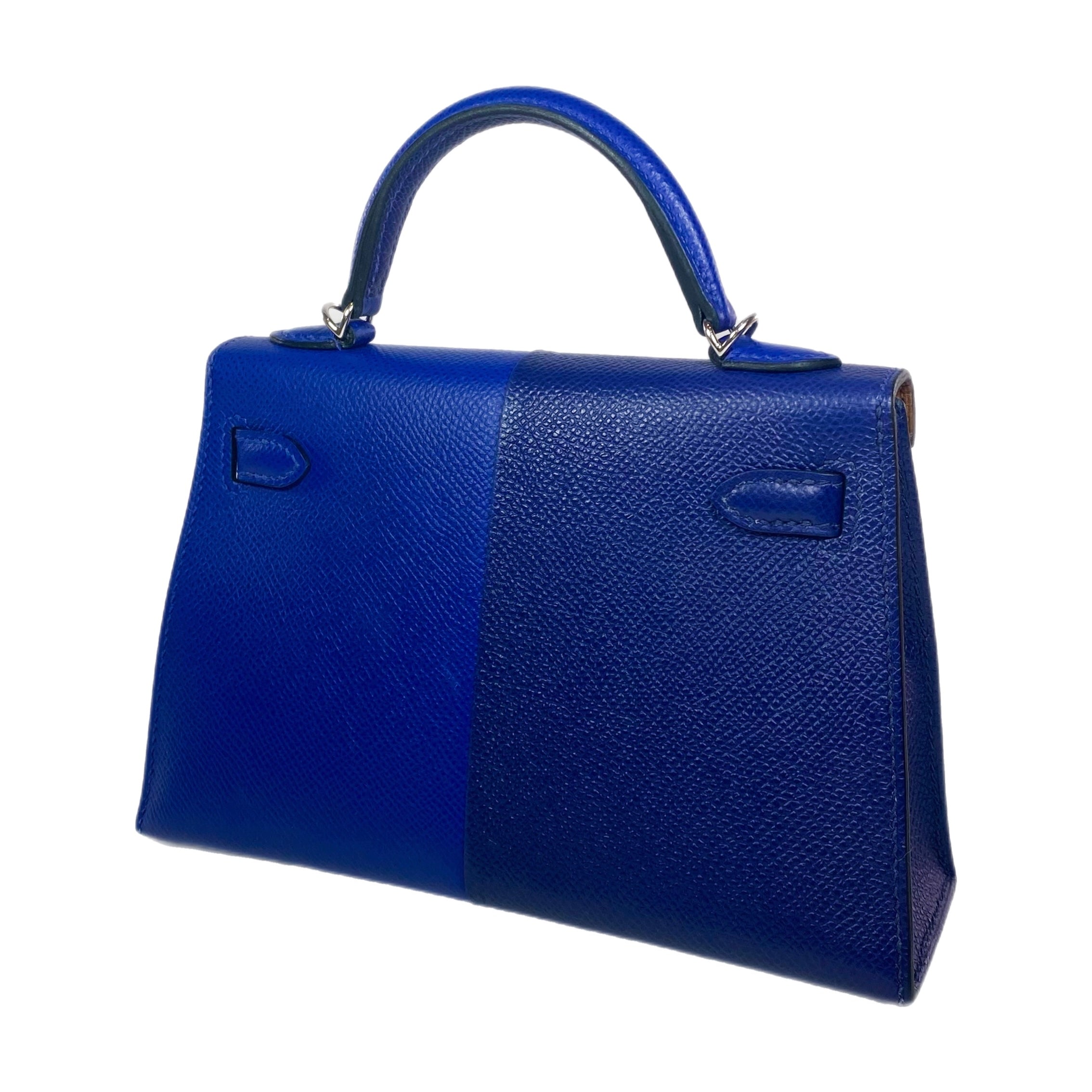 Hermes Mini Kelly 20 Bleu Encre Bleu Electric Palladium Hardware
